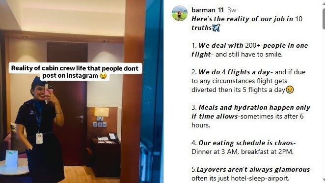 इंडिगो की केबिन क्रू गुंजन बर्मन का ईमानदार वीडियो इंस्टाग्राम पर वायरल हो गया है. वीडियो में उन्होंने अपनी नौकरी की असली चुनौतियां शेयर की हैं. ( Photo: Instagram/ barman_11)