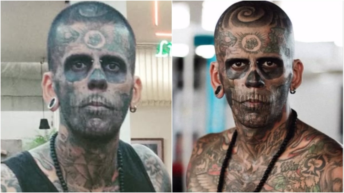 चेहरे और शरीर से टैटू हटवाने के लिए इस शख्स को बेहद दर्दनाक प्रक्रिया से गुजरना पड़ रहा है (Photo - Instagram/@leandrodesouzabless)