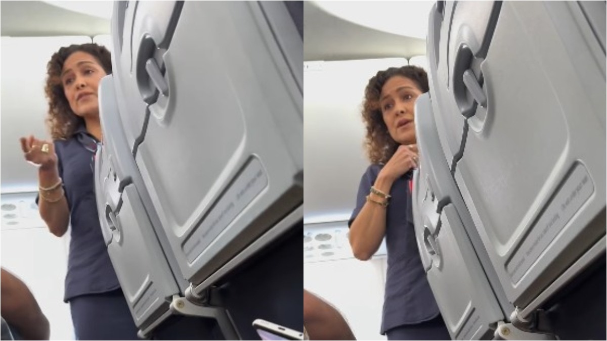 एयरहोस्टेस की फटकार सुनते ही पैसेंजर खामोश  (Photo: insta/@jaycrenshaw)