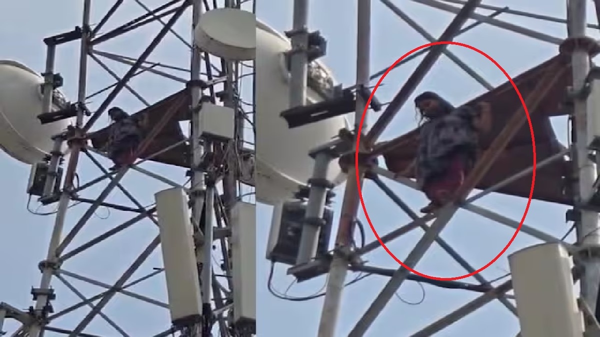 महिला बार बार कूदने की धमकी दे रही थी.- (Photo: Screengrab)