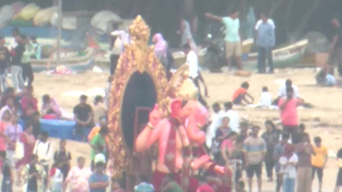 गणपति विसर्जन के दौरान बिजली की चपेट में आने से एक की मौत. (Photo: Screengrab)