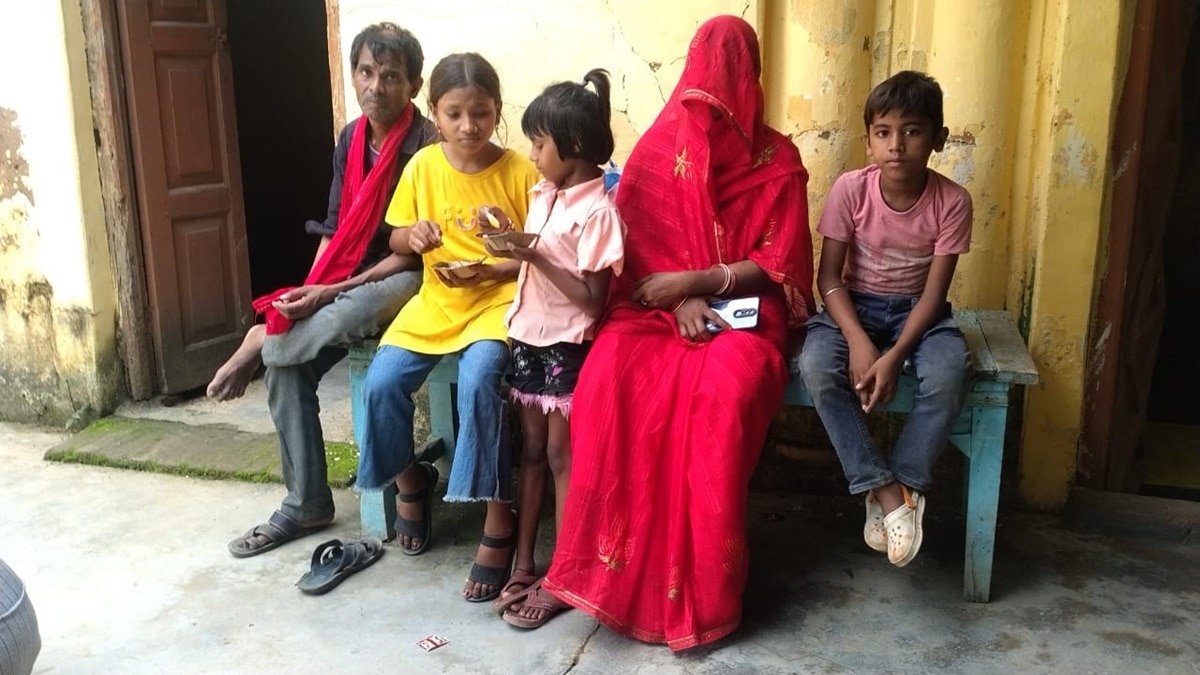 Woman and husband with kids