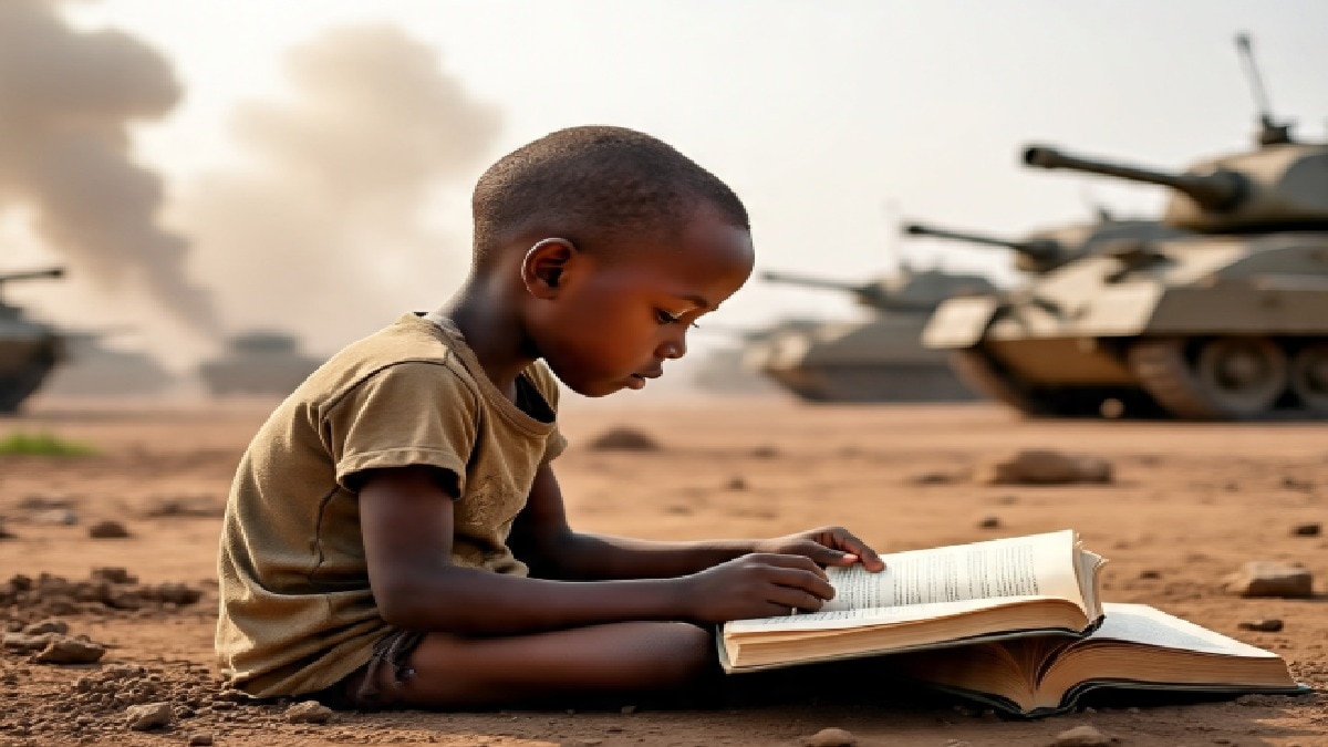 literacy in conflict zones (Photo:  AI)