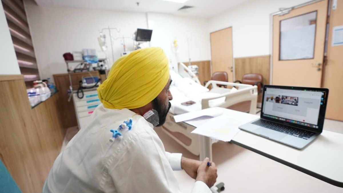 CM भगवंत ने अस्पताल में बेड से की कैबिनेट मीटिंग, बाढ़ पर राहत कार्यों की समीक्षा की