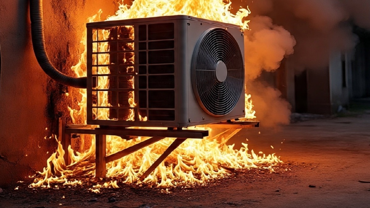 एसी का कंप्रेसर फटा (Photo: AI Image)