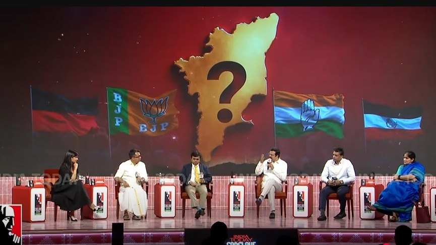 Tamil Nadu 2026 elections: DMK, AIADMK, BJP, Congress clash over anti-incumbency, Vijay’s TVK and Centre-state ties at India Today Conclave South