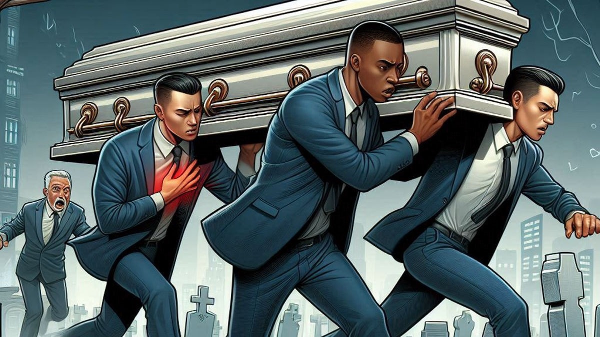 Dad dies carrying son coffin