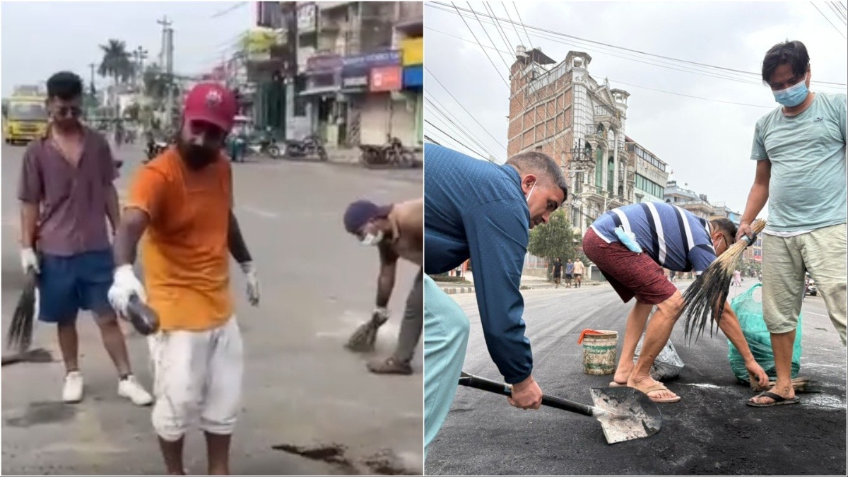 नेपाल के युवा प्रदर्शनों के बाद मिलकर साफ-सफाई कर रहे हैं