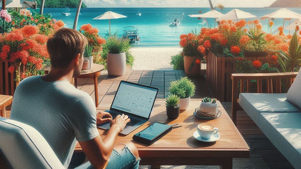 डिजिटल नोमैड वीजा की मदद से कर सकेंगे विदेश में रिमोट वर्क (Photo: AI-Generated)