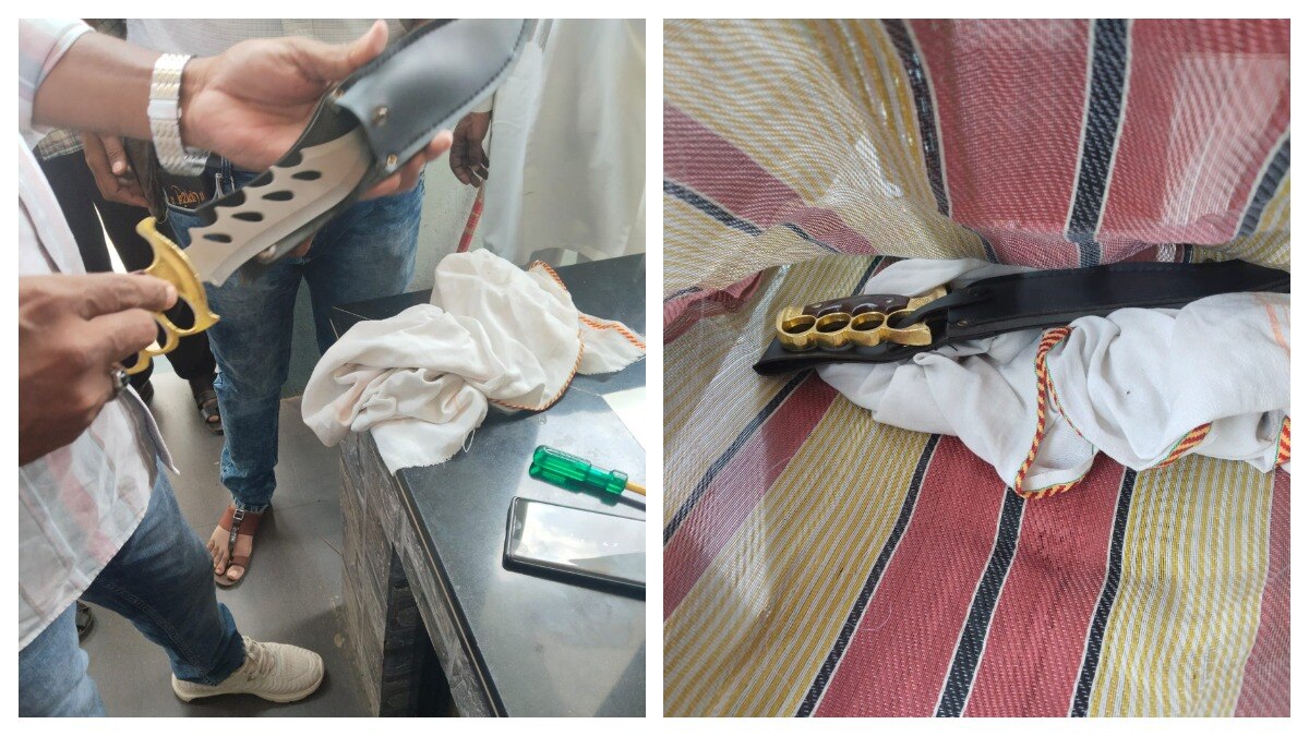 हथियार भी बाहर छोड़ गए बदमाश (Photo: Screengrab)