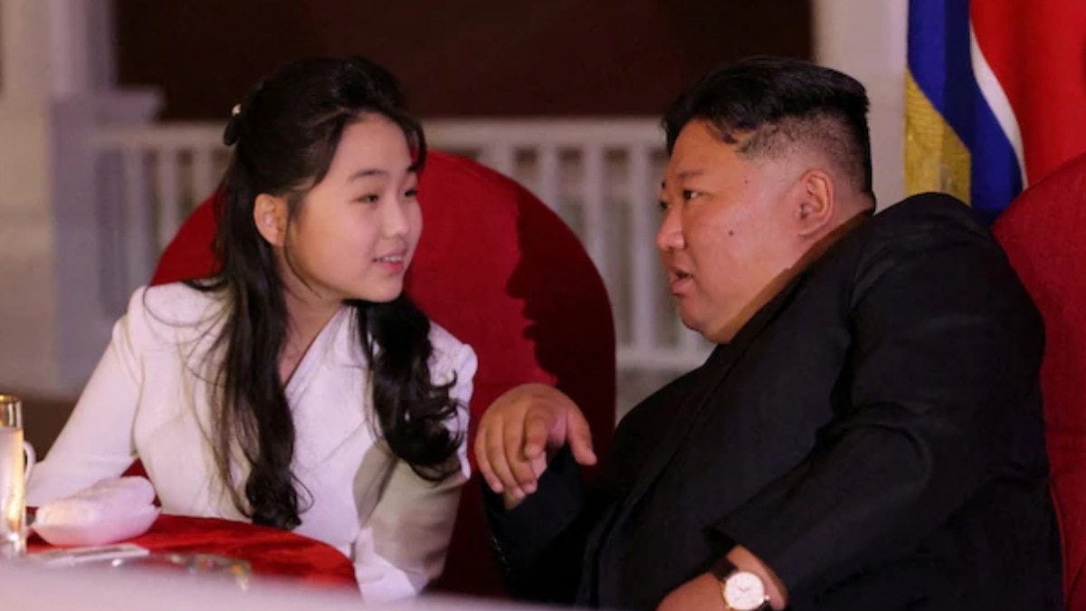 Kim Jong Un and his daughter Ju Ae.