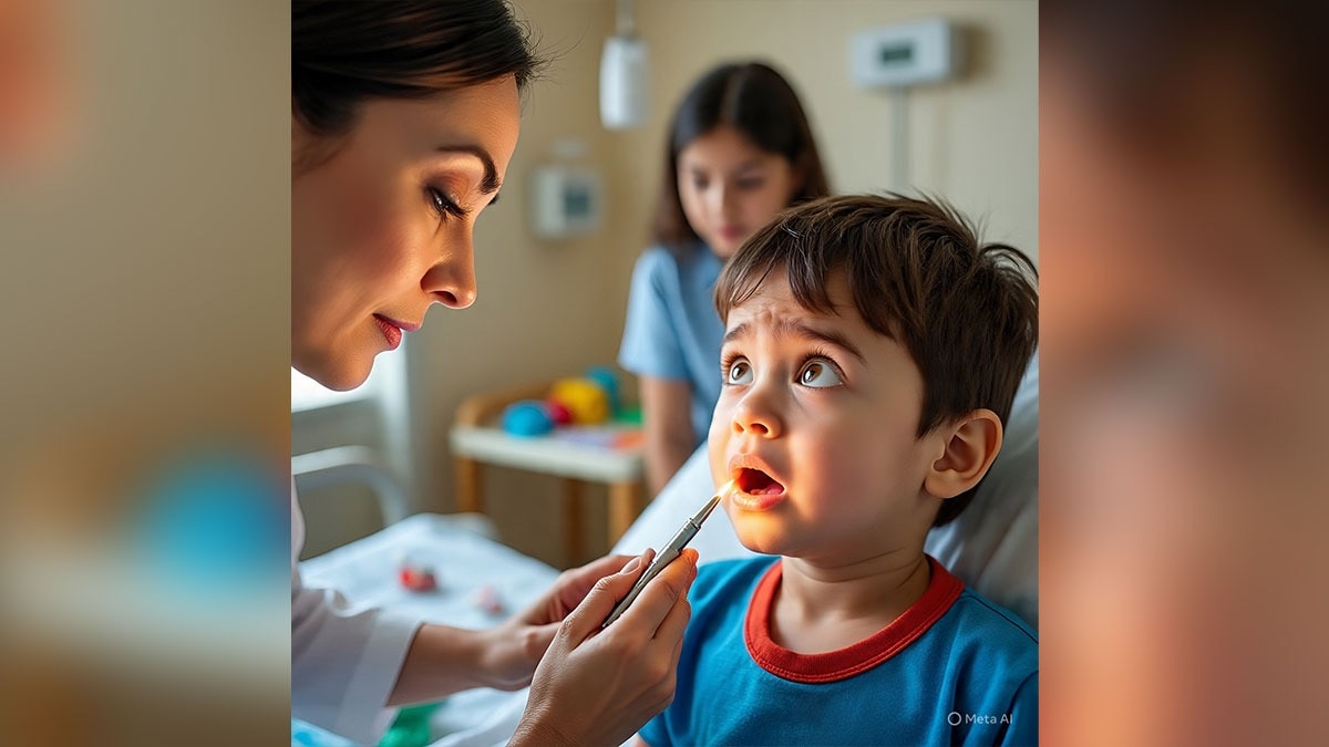 बच्चे के मुंह में दर्दनाक छालें तो डॉक्टर से लें सलाह (MetaAI)