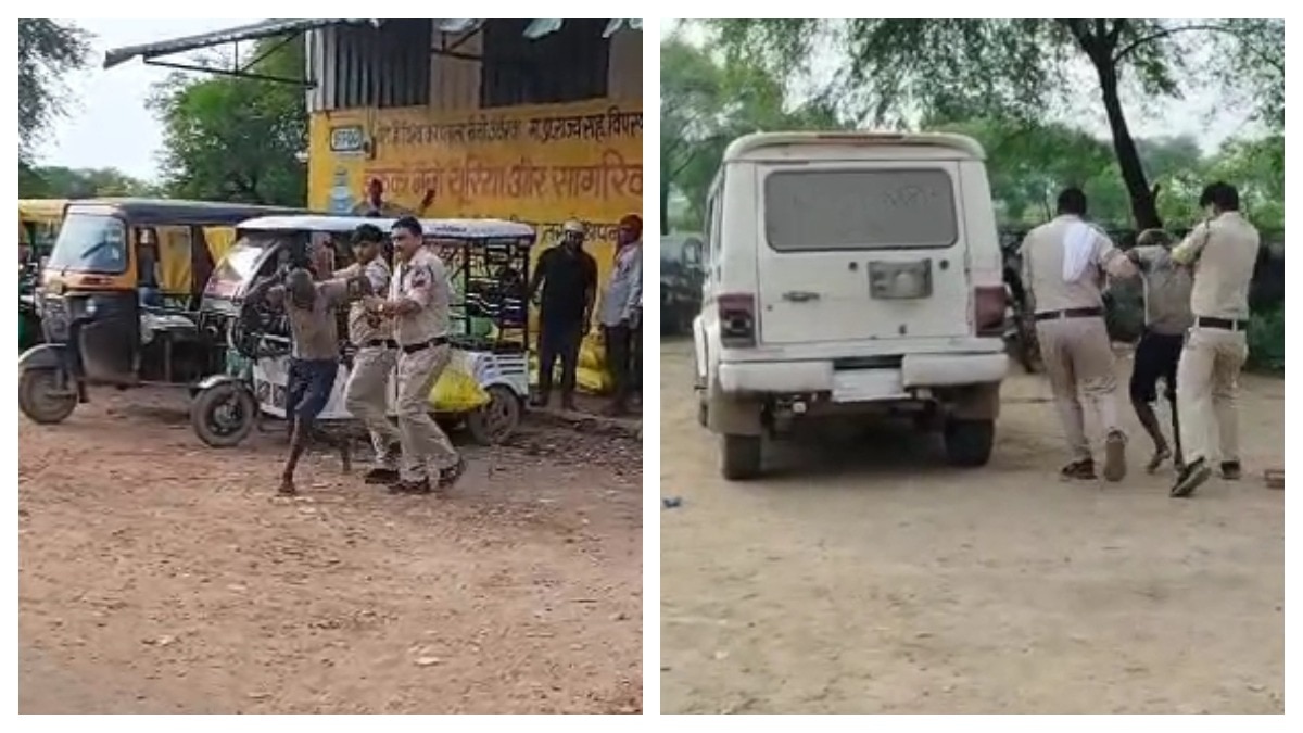 खाद के बदले मिली पुलिस की लाठी  (Photo: Screengrab)