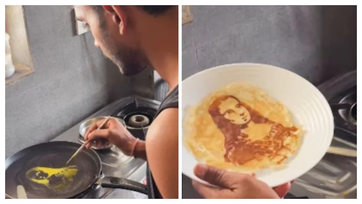 मोनालिसा की तस्वीर उतरी ऑमलेट पर, कलाकार ने तवे पर रच दिया मास्टरपीस, Video