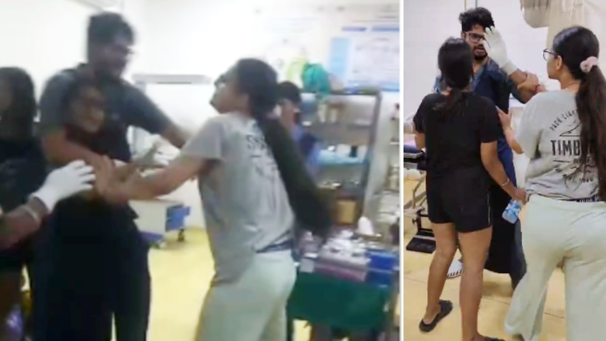 बिरसा मुंडा कॉलेज में इंटर्न डॉक्टर की पिटाई.(Photo:Screengrab)