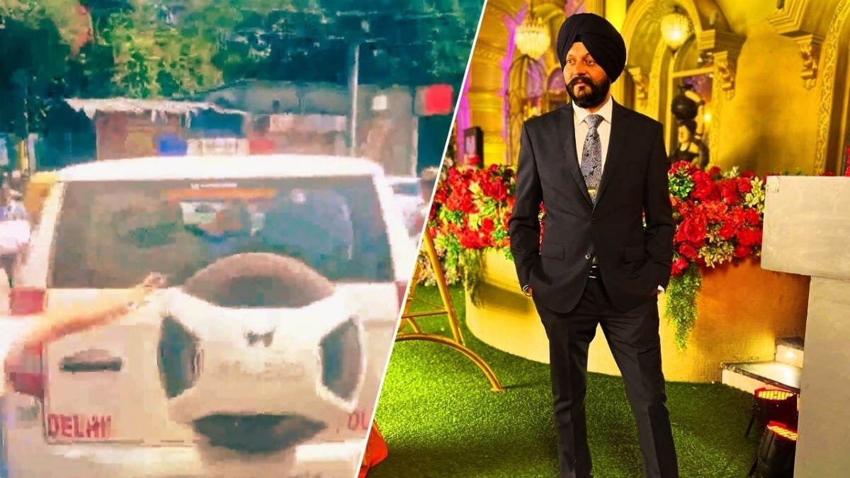 हिरासत में ली गई BMW चलाने वाली महिला (Photo: Screengrab)