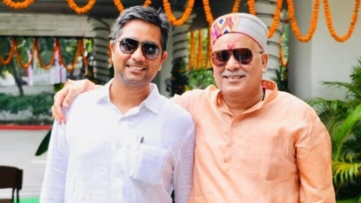 Chaitanya with Father Bhupesh Baghel
