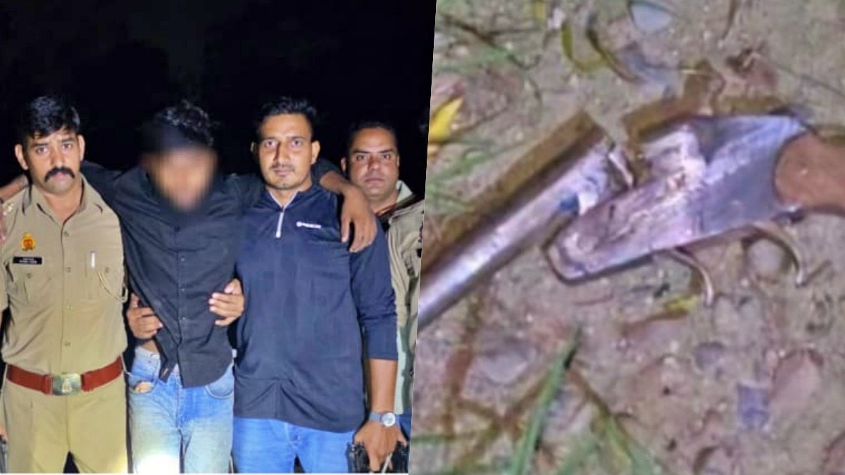 बागपत पुलिस की गिरफ्त में हत्यारोपी (Photo- Screengrab)