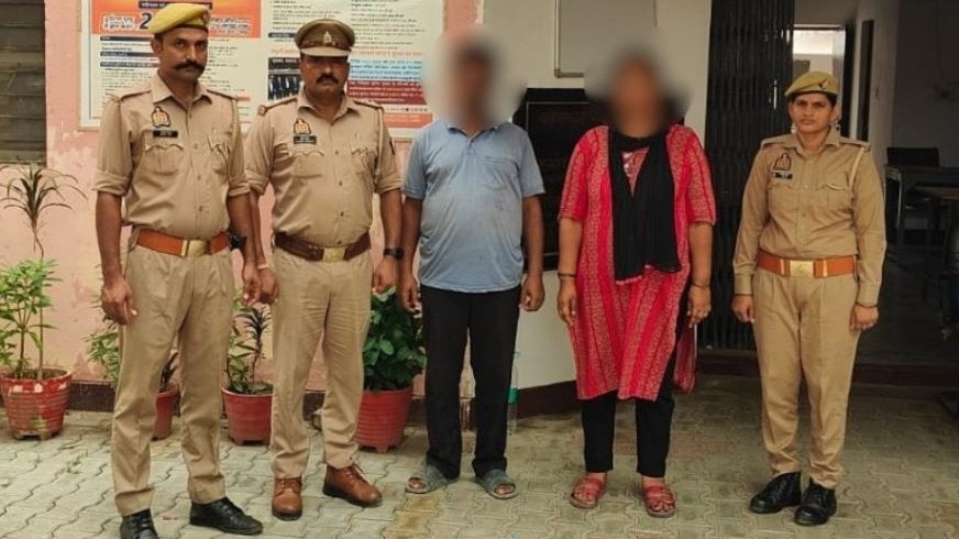 लालच देकर लोगों को फंसाने का आरोप, पति-पत्नी गिरफ्तार. (Photo: X/@@shahjahanpurpol)