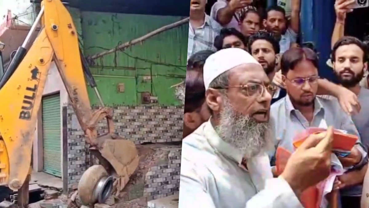 संभल में होटल पर बुलडोजर एक्शन (Photo- ITG)