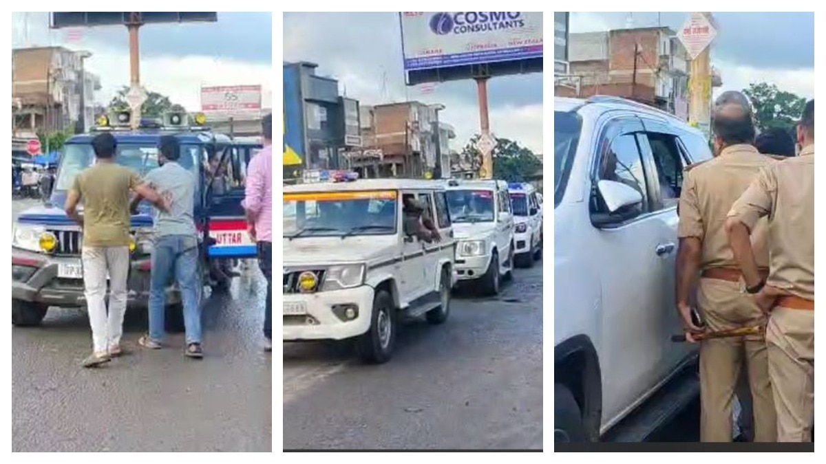 जलभराव पर भड़के युवक ने रोका मंत्रा का रास्ता  (Photo: Screengrab)