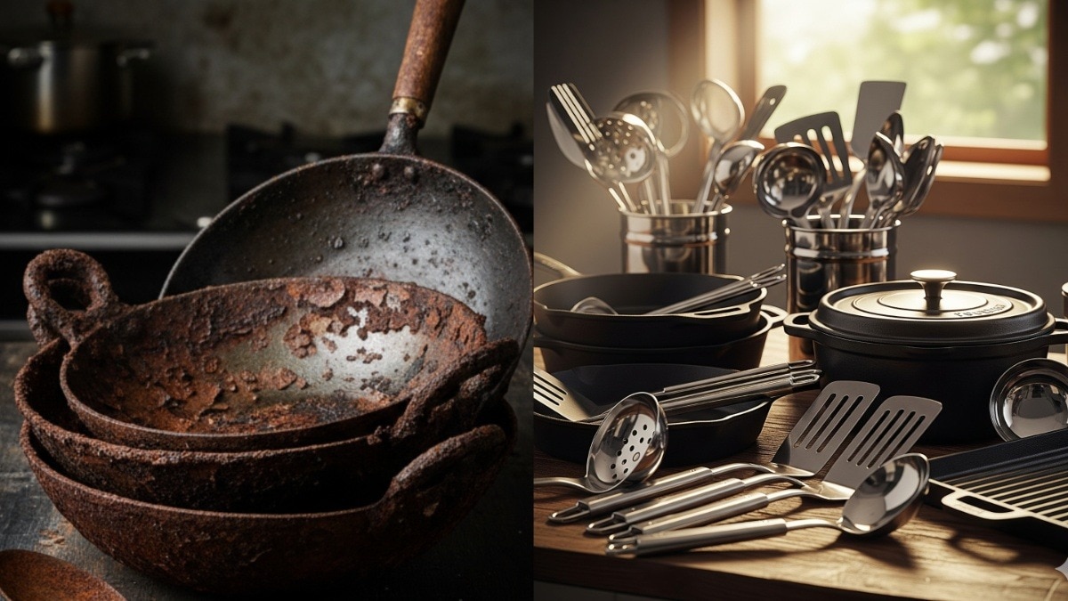 जंग लगे लोहे के बर्तन ऐसे करें साफ (Photo: AI generated)