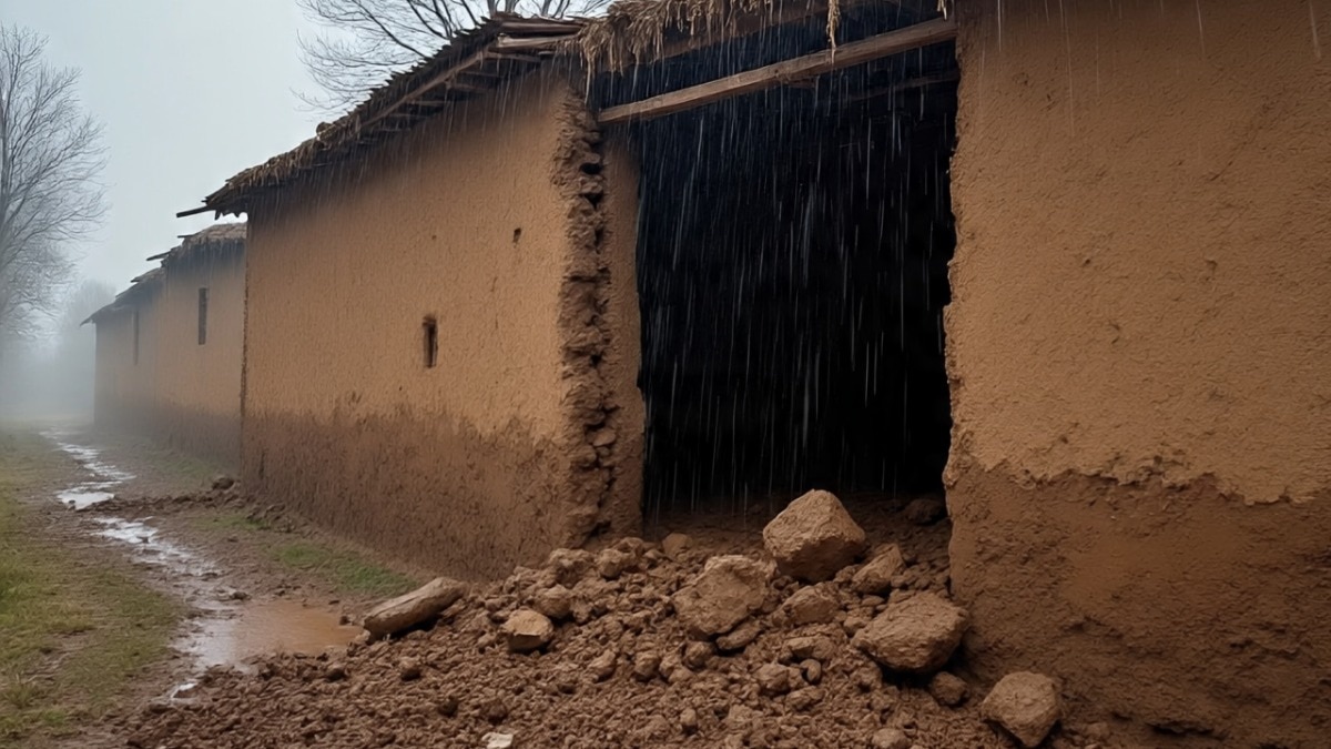 बारिश से इलाके में भूस्खलन. (Photo: AI-generated)