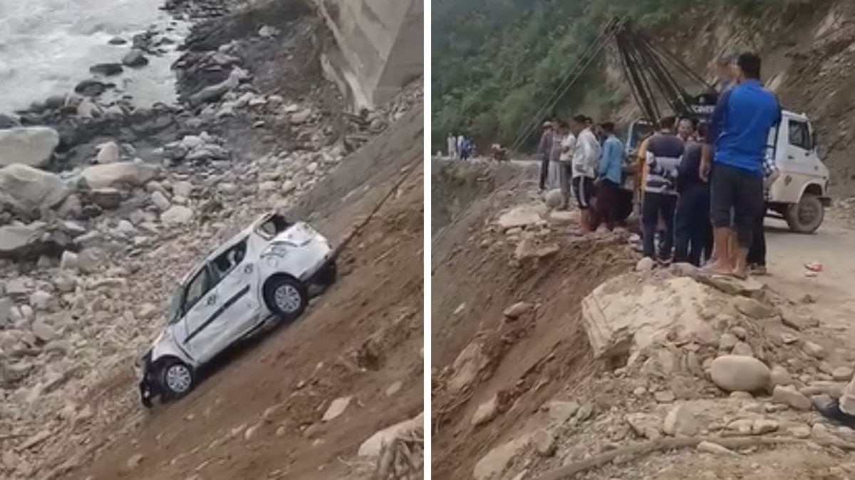Car falls into Ravi river in Chamba.