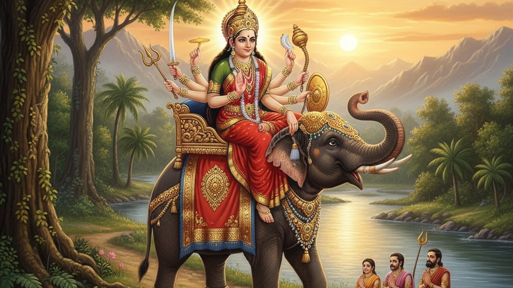 शारदीय नवरात्र में ये हैं मां दुर्गा की सवारी (Photo: AI Generated)