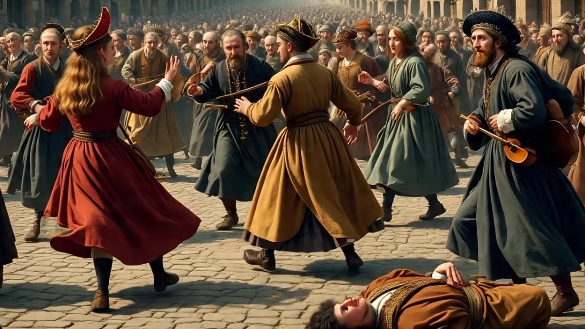 सोचिए… कोई बीमारी जिसमें लोग दिन-रात नाच-नाच कर मर जाते हों! सुनकर अजीब लगता है न? लेकिन 1518 में ऐसा सचमुच हुआ था…(Photo:AI Generated)