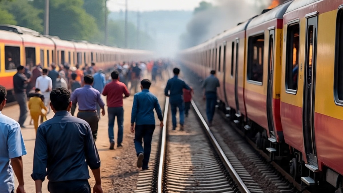 Fire Breaks Train Coach
