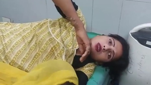 महिला अस्पताल में भर्ती.(Photo: Screengrab)