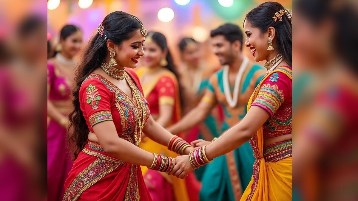 गरबा में बिना आईडी के किसी को प्रवेश नहीं.(Photo:AI Generated)