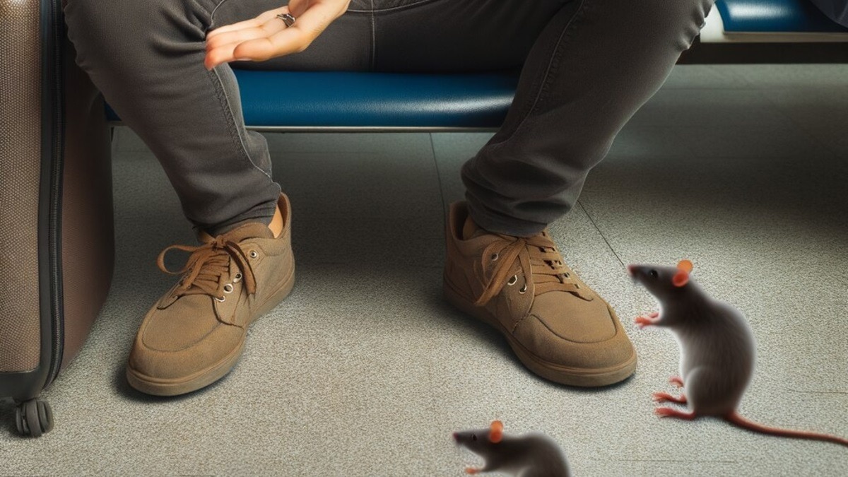 बेंगलुरु की फ्लाइट पकड़ने इंदौर एयरपोर्ट पहुंचा था यात्री. (Photo: AI-generated)