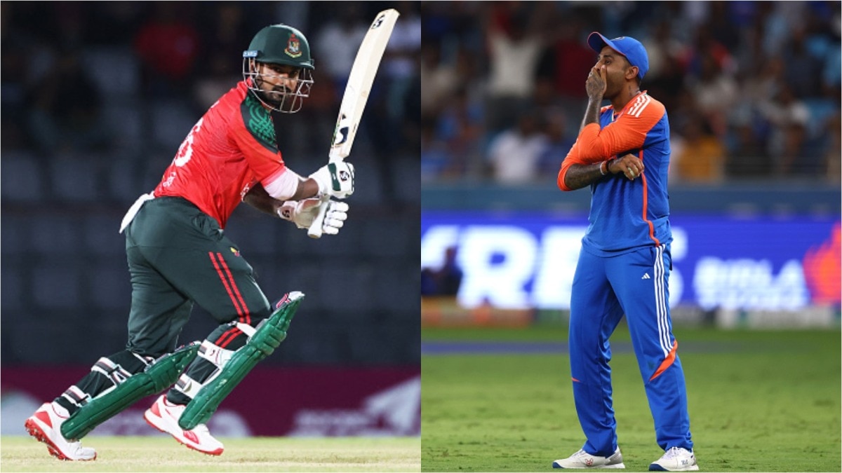 India captain Suryakumar Yadav (R) and Bangladesh skipper Litton Das in frame