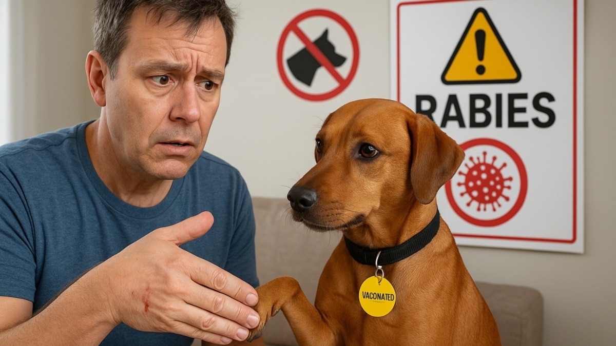 पालतू कुत्ते के पूरी तरह से वैक्सीनेटेड होने के बाद भी बरतनी चाहिए सावधानी. (Photo: AI Generated) 