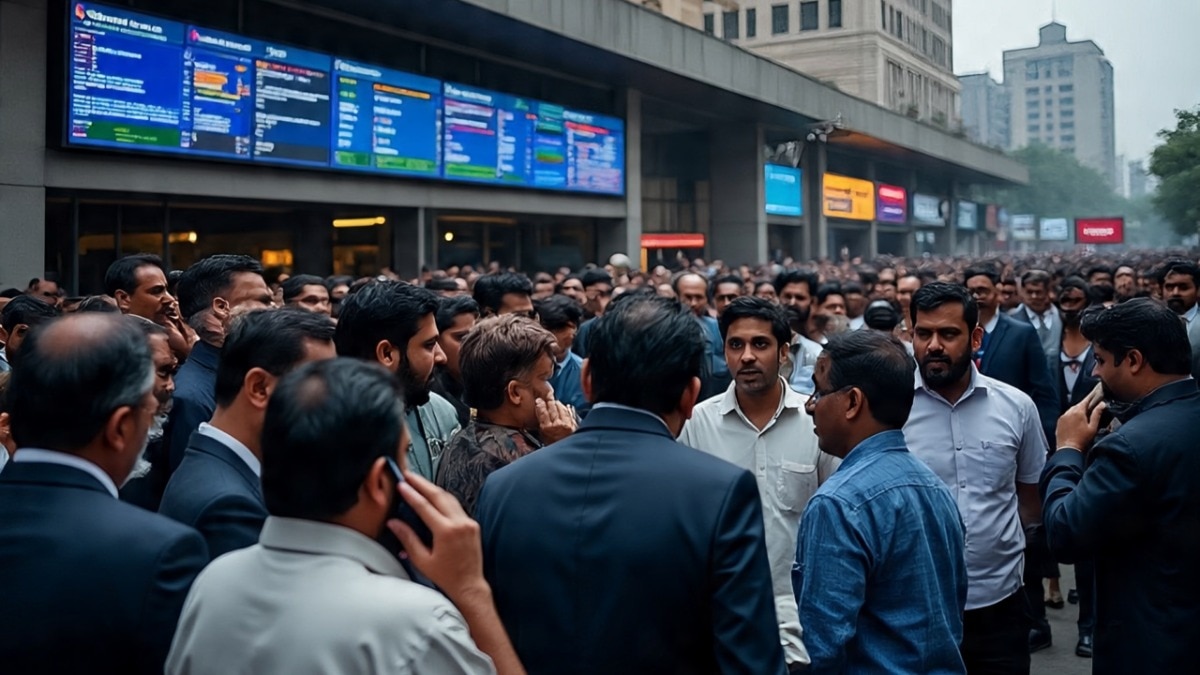 अमेरिकी टैरिफ की वजह से बाजार में भारी गिरावट. (Photo: AI Generated)