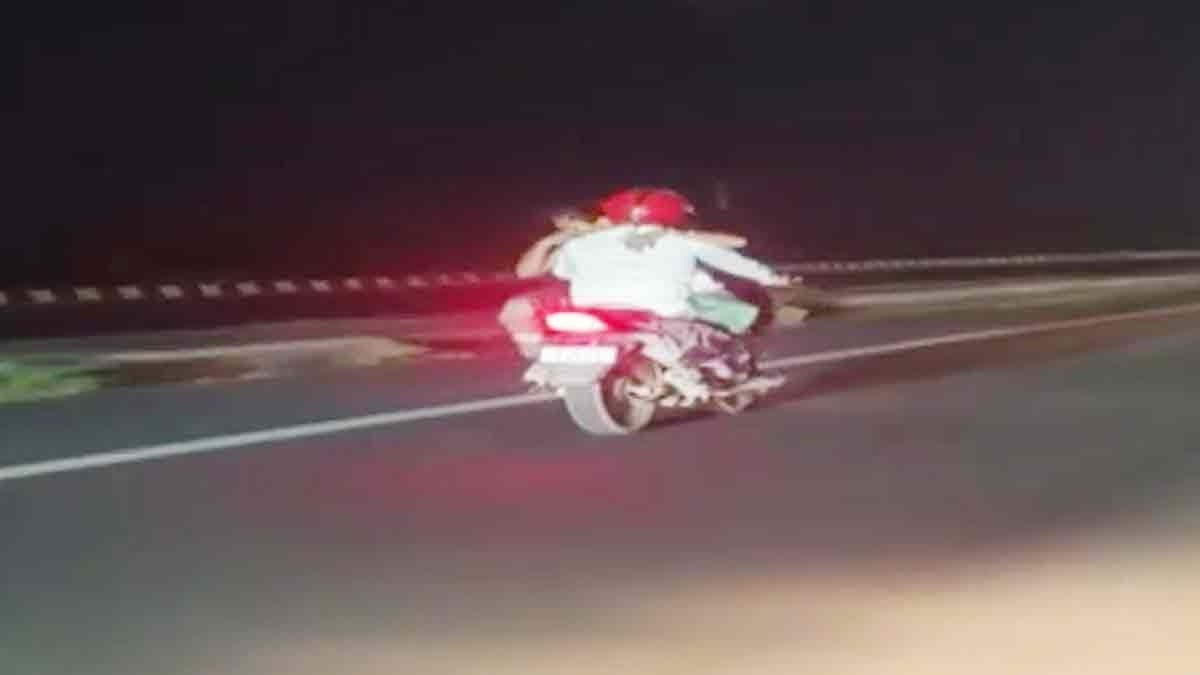 Video of young man and woman performing bike stunts goes viral