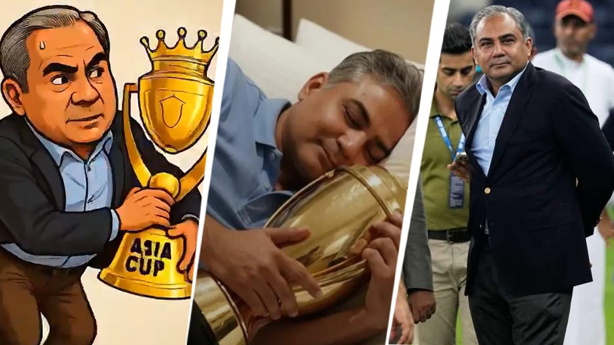 मोहस‍िन नकवी  एश‍िया कप फाइनल में अपनी हरकत की वजह से सोशल मीड‍िया पर घ‍िर गए हैं (Photo: Social Media )