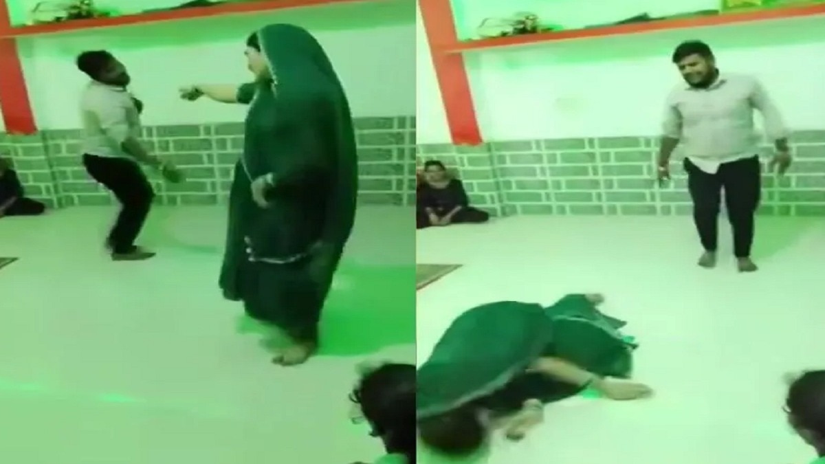 महिला मेरे ढोलना गाने पर डांस कर रही थी. (Photo: Screengrab)