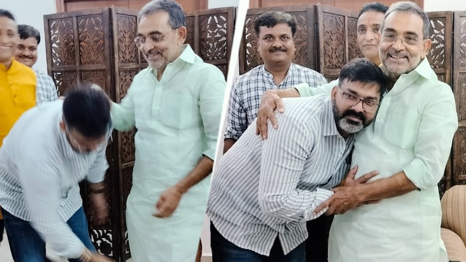 उपेंद्र कुशवाहा के पैर छुए और मिट गए गिले-शिकवे... पवन सिंह का भाजपा में शामिल होने का रास्ता साफ़! - bhojpuri actor pawan singh upendra kushwaha meet bjp joing ara seat bihar