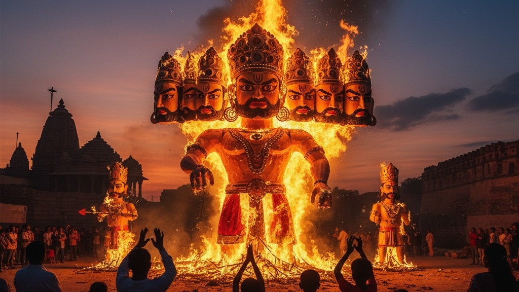 दशहरा पर रावण दहन प्रदोष काल में किया जाता है (Photo: AI Generated)