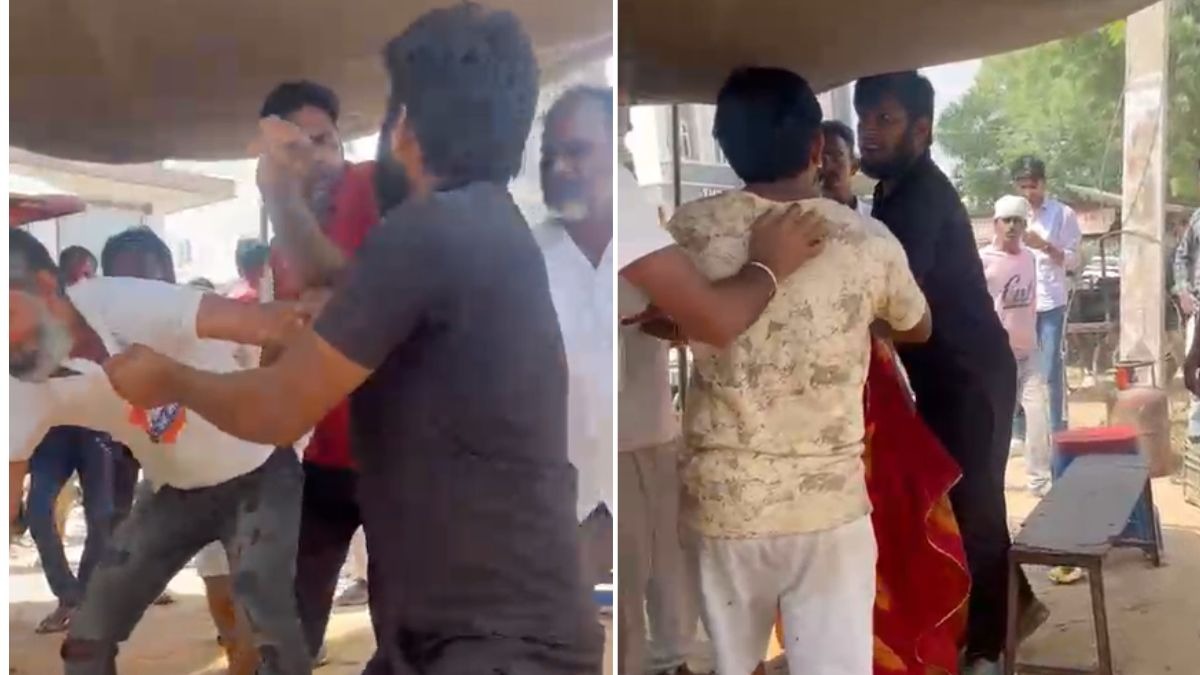 मुफ्त में समोसे न देने पर दुकानदार को पीटा. (Photo Screengrab)