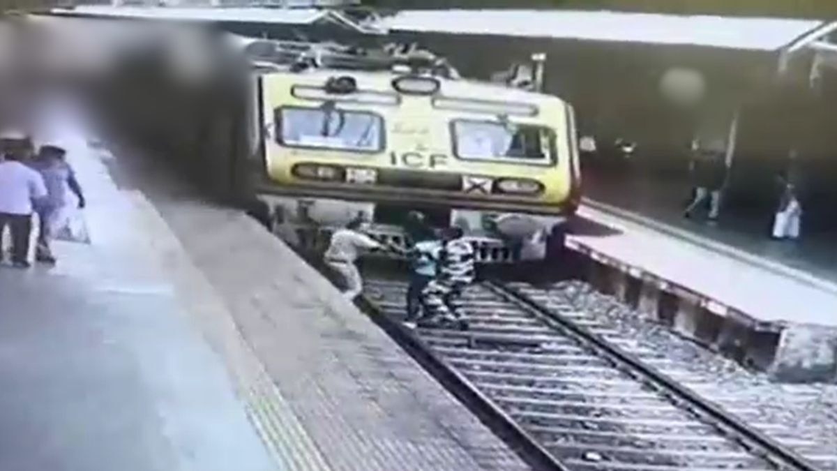 पुलिस आरोपी को दौड़ाकर पकड़ा. (Photo: Screengrab)