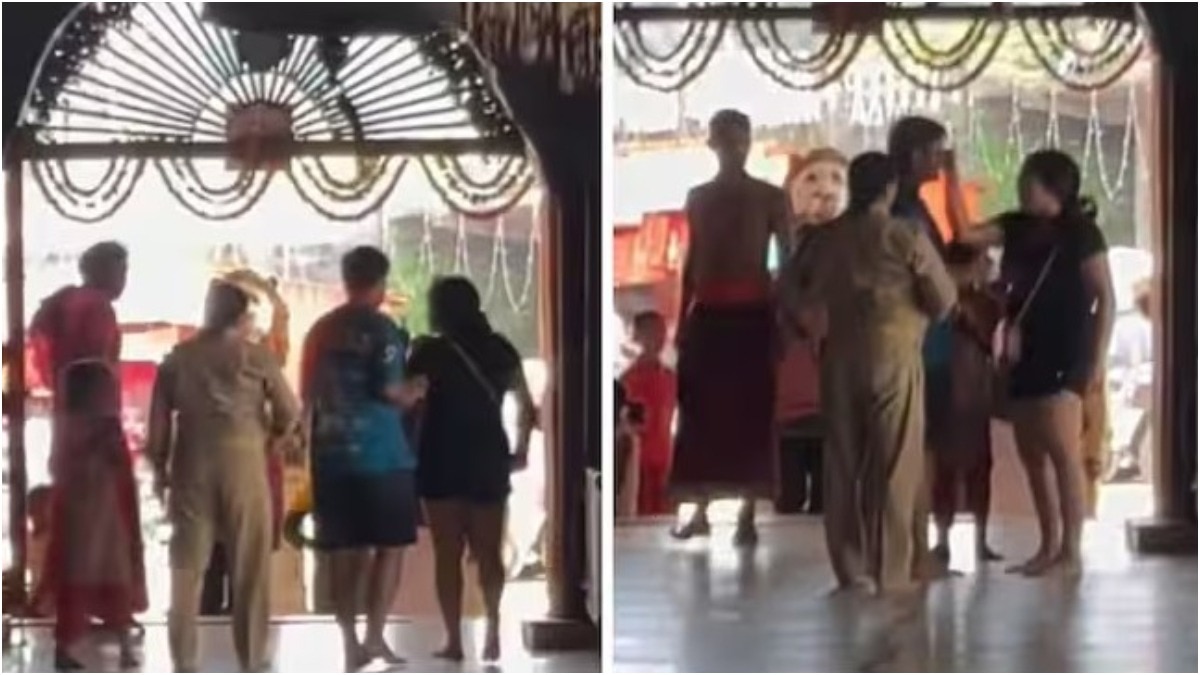 वीडियो सामने आते ही सोशल मीडिया पर गर्मागर्म बहस छिड़ गई(Photo:X/@VigilntHindutva)