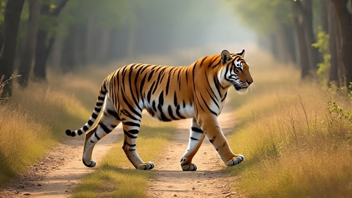 पिछली गणना के आधार पर कान्हा टाइगर रिजर्व में 137 बाघ हैं.(Photo: AI Generated) 