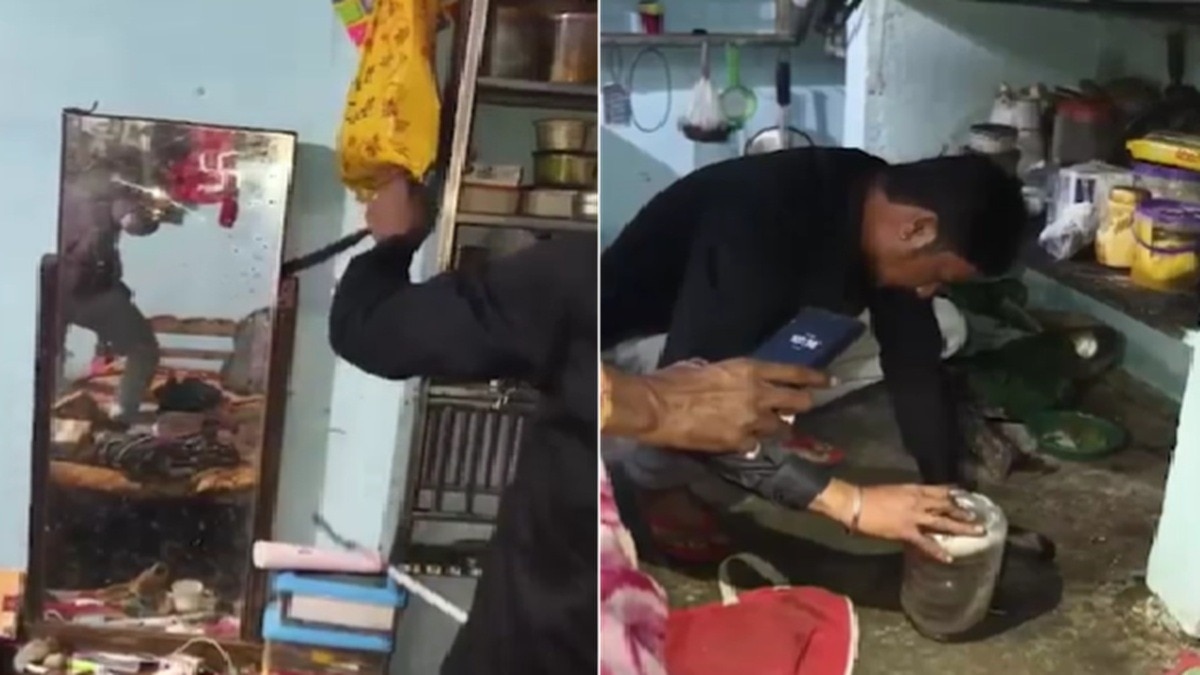 ड्रेसिंग टेबल के पीछे दिखा सांप जैसा कुछ…बाहर निकाला तो उड़ गए घर वालों के होश, VIDEO – Mp Seoni 4 foot cobra behind dressing table  panic snake rescuer lcltm