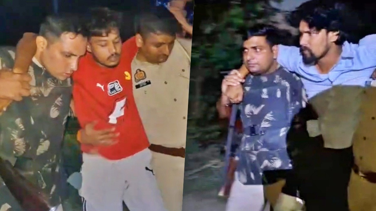 मुरादाबाद पुलिस ने एनकाउंटर में चार बदमाशों को गिरफ्तार किया (Photo- Screengrab)