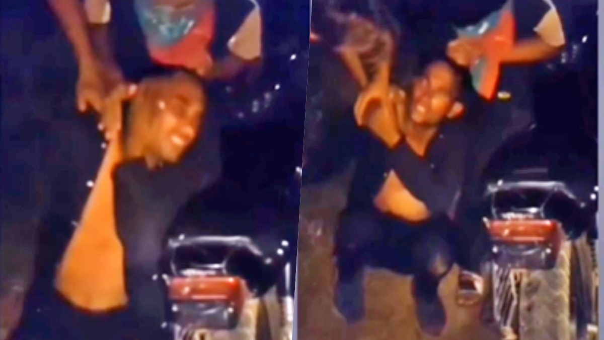 बिजनौर में युवक की पिटाई का वीडियो वायरल (Photo- Screengrab)