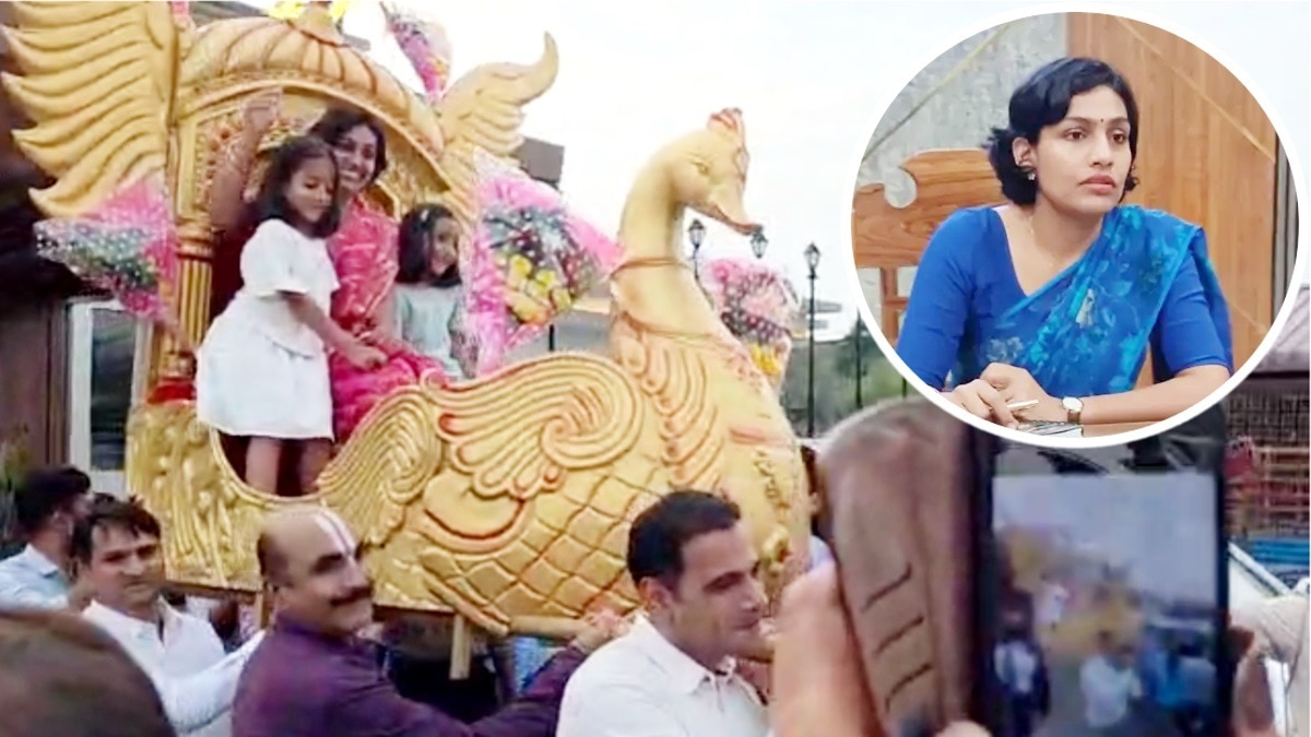 IAS संस्कृति जैन की सिवनी से पालकी में विदाई.(Photo:Screengrab)